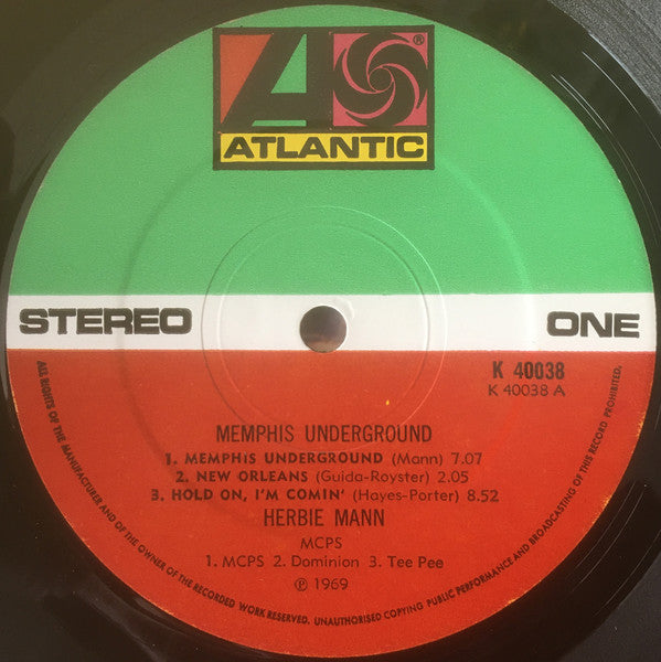 Herbie Mann : Memphis Underground (LP, Album, RE)