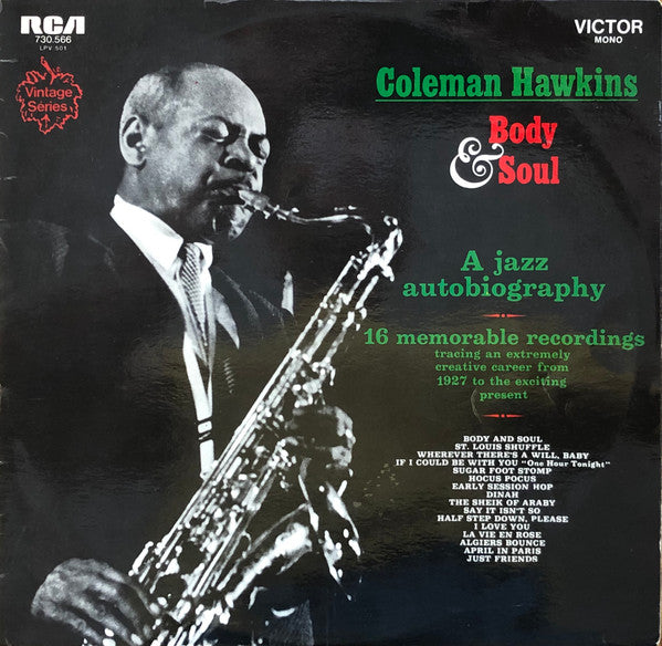 Coleman Hawkins : Body & Soul (A Jazz Autobiography) (LP, Comp, Mono, Fli)