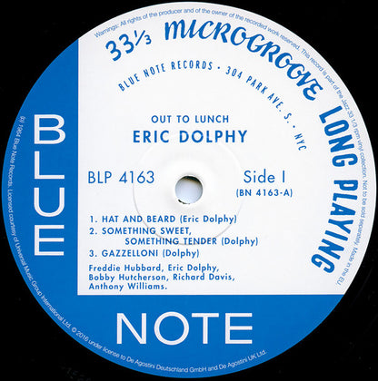 Eric Dolphy : Out To Lunch!  (LP, Album, Mono, RE, 180)