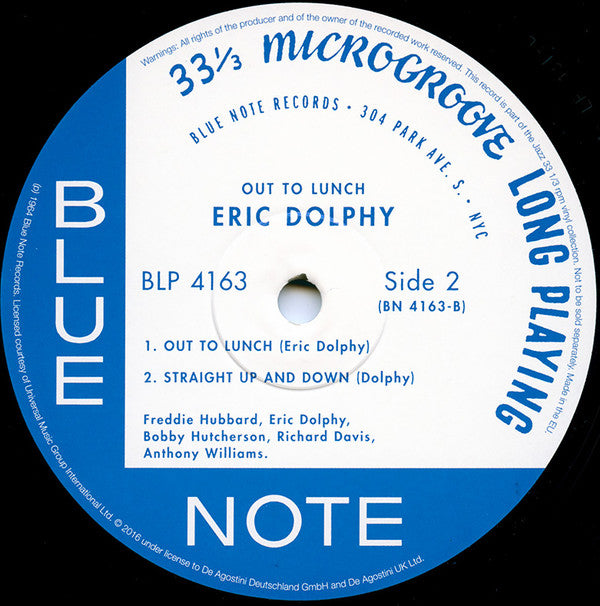 Eric Dolphy : Out To Lunch!  (LP, Album, Mono, RE, 180)