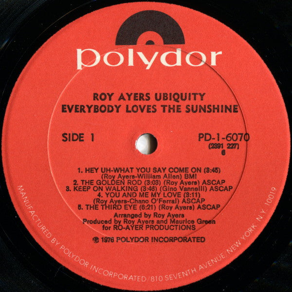 Roy Ayers Ubiquity : Everybody Loves The Sunshine (LP, Album, All)