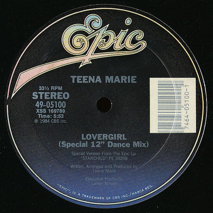 Teena Marie : Lovergirl (Special 12" Dance Mix) (12")