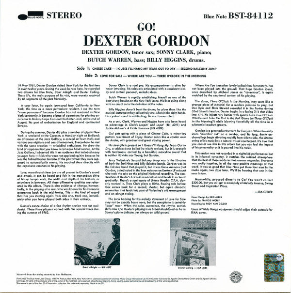 Dexter Gordon : Go! (LP, Album, RE, 180)