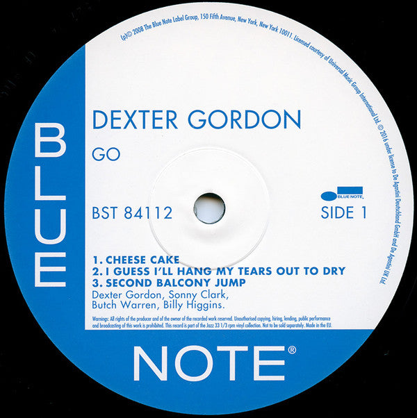 Dexter Gordon : Go! (LP, Album, RE, 180)