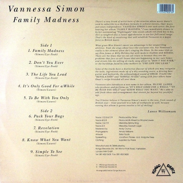 Vannessa Simon : Family Madness (LP, Album)