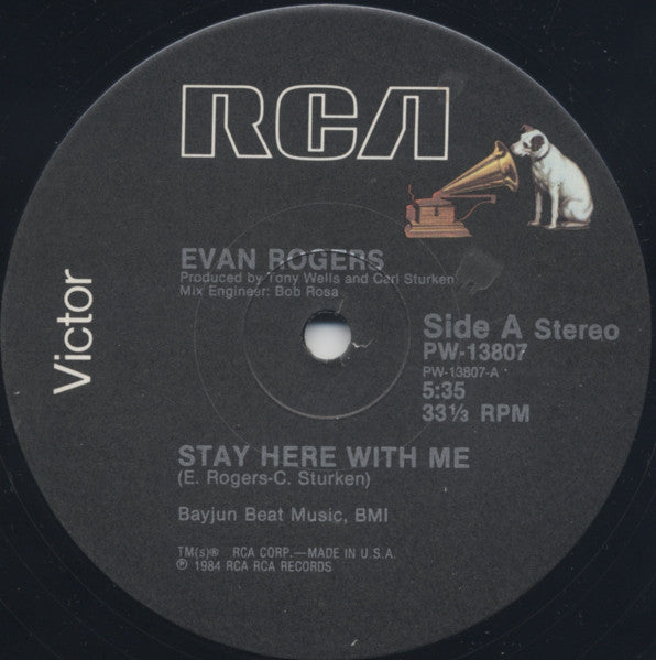 Evan Rogers : Stay Here With Me (12")