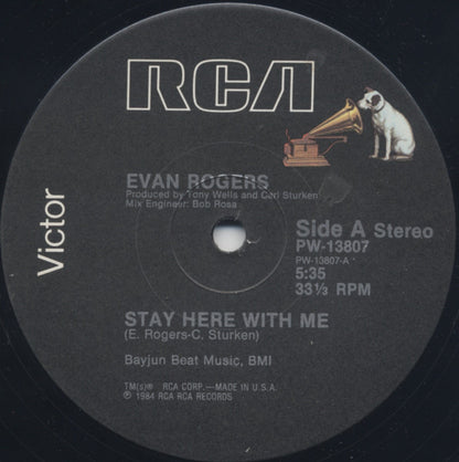 Evan Rogers : Stay Here With Me (12")