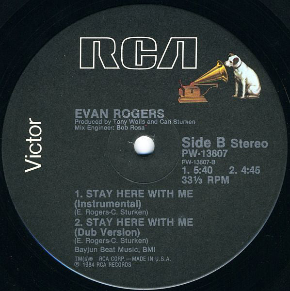 Evan Rogers : Stay Here With Me (12")