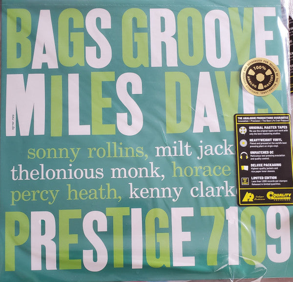 Miles Davis : Bags Groove (LP, Album, Mono, Ltd, RE, RP, 200)