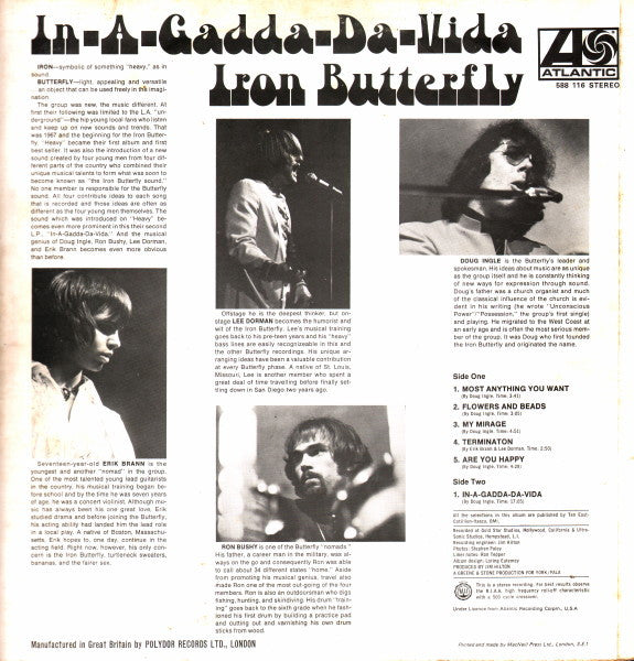 Iron Butterfly : In-A-Gadda-Da-Vida (LP, Album)