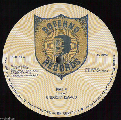 Gregory Isaacs / Radcliffe "Dougie" Bryan : Smile / Sagittarius Sounds (12", Single)