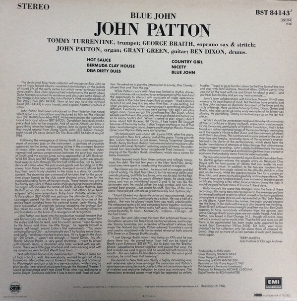 John Patton : Blue John (LP, Album, DMM)