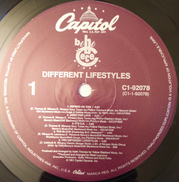 Bebe & Cece Winans : Different Lifestyles (LP, Album)