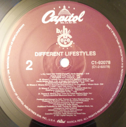 Bebe & Cece Winans : Different Lifestyles (LP, Album)