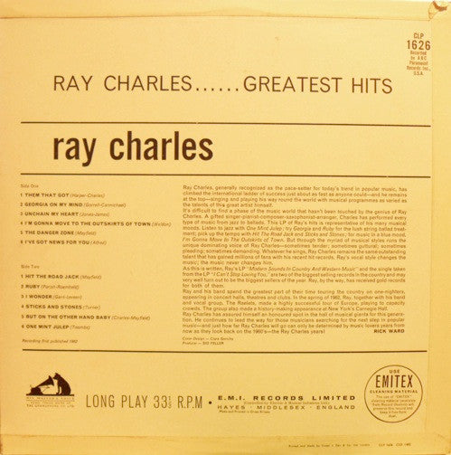 Ray Charles : Greatest Hits (LP, Comp, Mono)