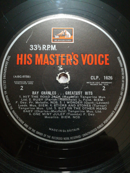 Ray Charles : Greatest Hits (LP, Comp, Mono)