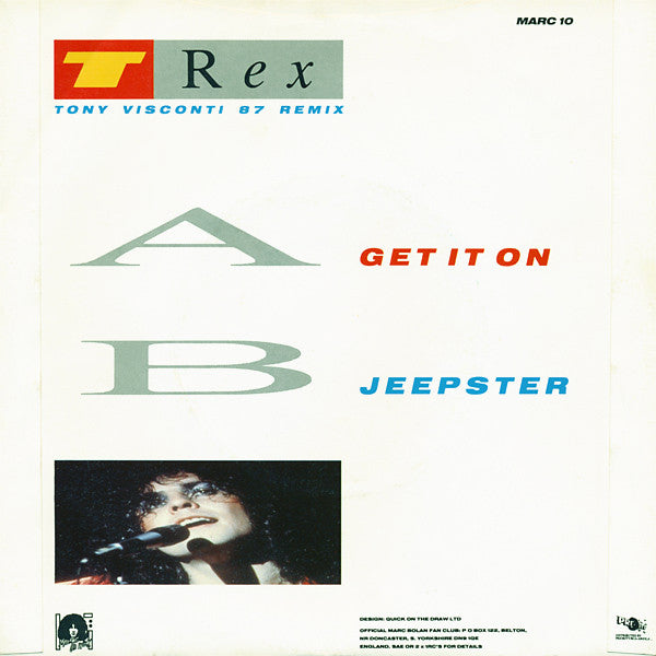 T. Rex : Get It On (Tony Visconti 87 Remix) (7", Single)