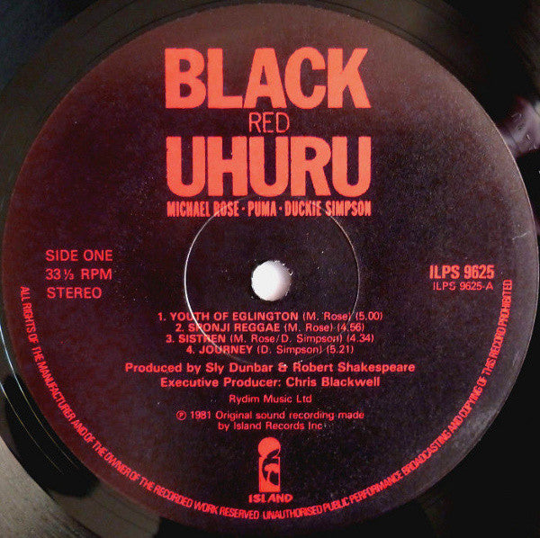 Black Uhuru : Red (LP, Album, Bla)