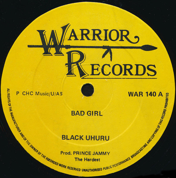 Black Uhuru / Black Uhuru, Prince Hammer : Bad Girl / African Love Yogi Bear (12")