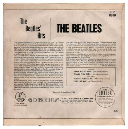 The Beatles : The Beatles' Hits (7", EP, Mono, RP, Str)