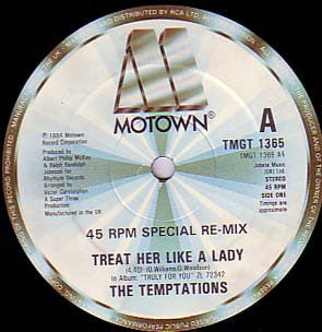 The Temptations : Treat Her Like A Lady (Extended Version) (12", Single)