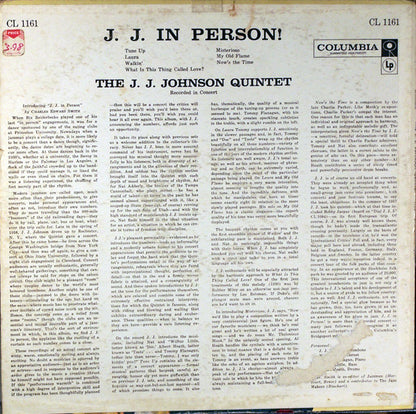 The J.J. Johnson Quintet : J. J. In Person! (LP, Album, Mono)