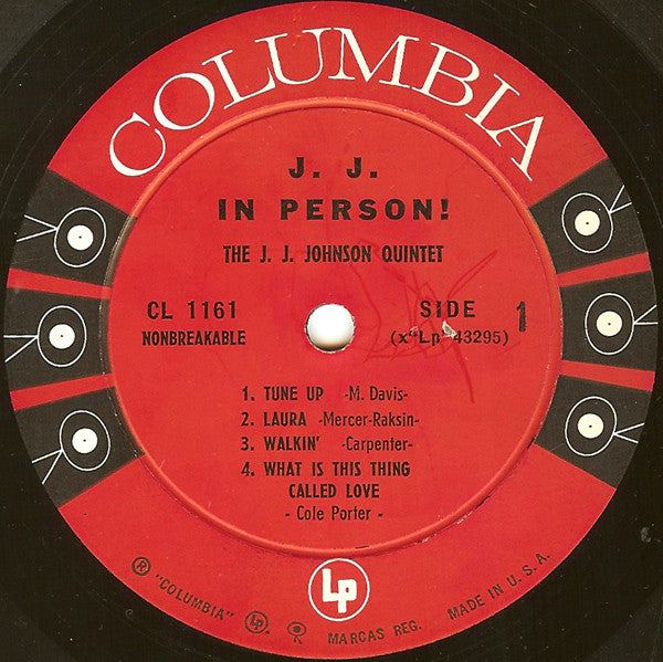 The J.J. Johnson Quintet : J. J. In Person! (LP, Album, Mono)