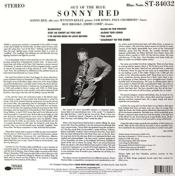 Sonny Red : Out Of The Blue (LP, Album, RE, 180)