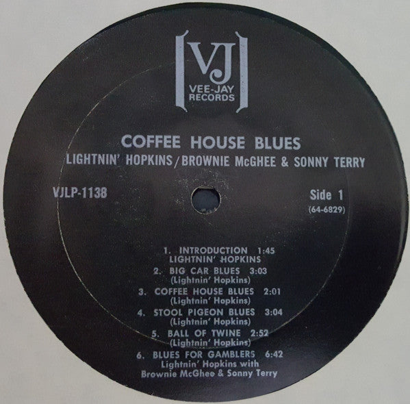 Lightnin' Hopkins / Brownie McGhee & Sonny Terry : Coffee House Blues (LP, Album)