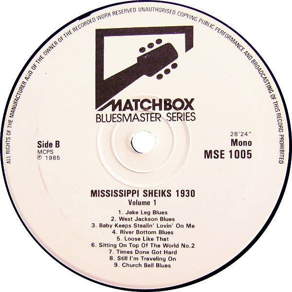 Mississippi Sheiks : Mississippi Sheiks 1930 (Vol. 1): Mostly New To LP (LP, Comp, Mono)