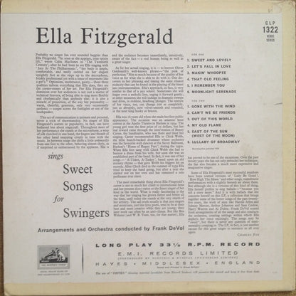 Ella Fitzgerald : Ella Fitzgerald Sings Sweet Songs For Swingers (LP, Album)