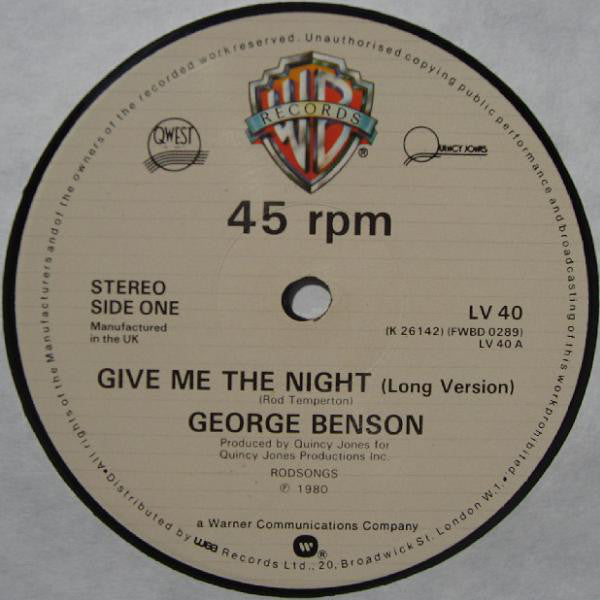 George Benson : Give Me The Night (12")