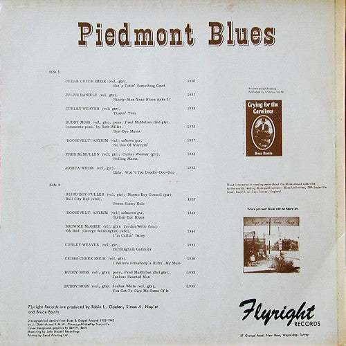 Various : Piedmont Blues (LP, Comp)