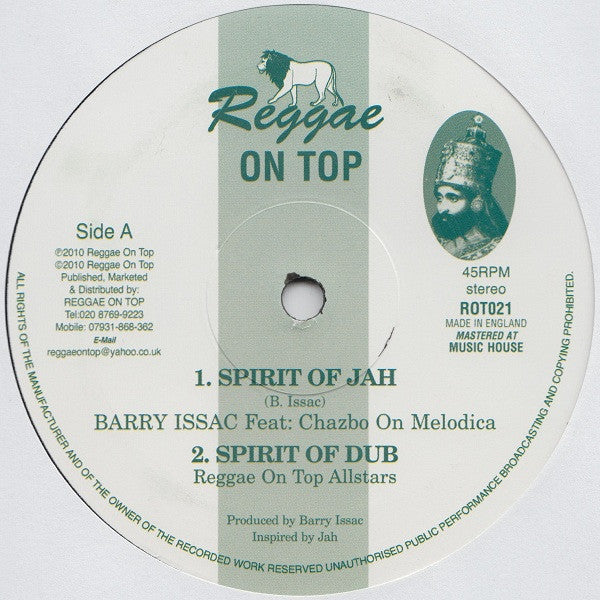 Barry Issac Feat. Chazbo : Spirit Of Jah (12")