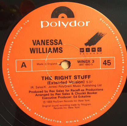 Vanessa Williams : The Right Stuff (12")