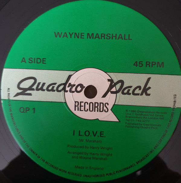 Wayne Marshall (3) / Colonel Casper : I L.O.V.E. / Fear Of Jah Jah (12")