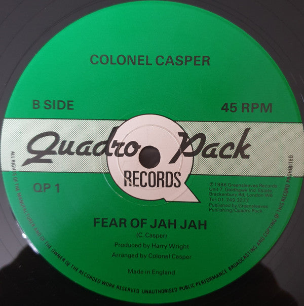 Wayne Marshall (3) / Colonel Casper : I L.O.V.E. / Fear Of Jah Jah (12")