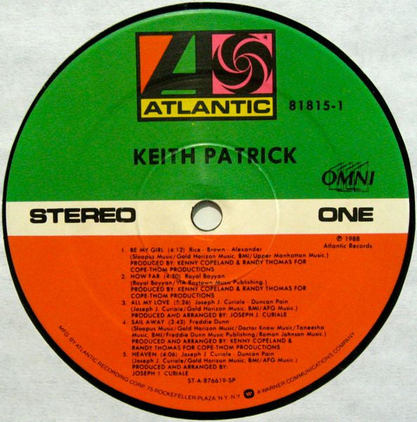 Keith Patrick : Keith Patrick (LP, Album)