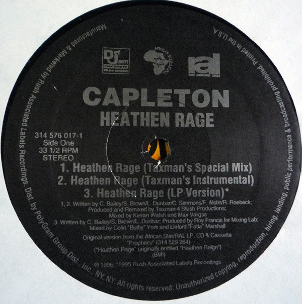 Capleton : Heathen Rage (12")