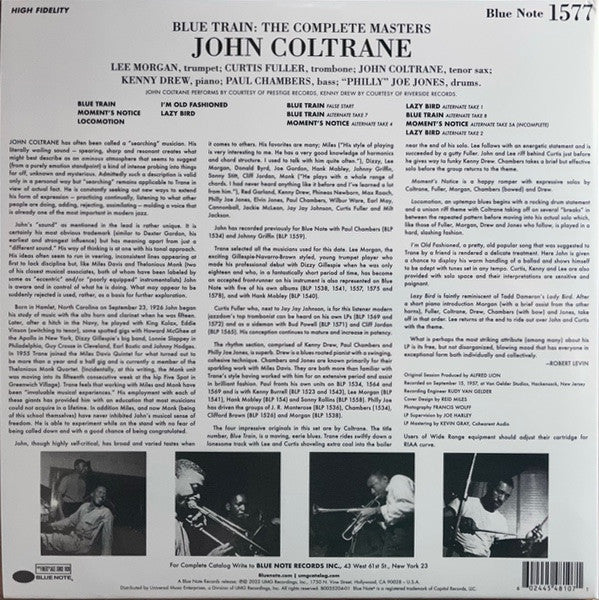 John Coltrane : Blue Train: The Complete Masters (LP, Album, RE, 180 + LP, 180 + S/Edition, Gat)