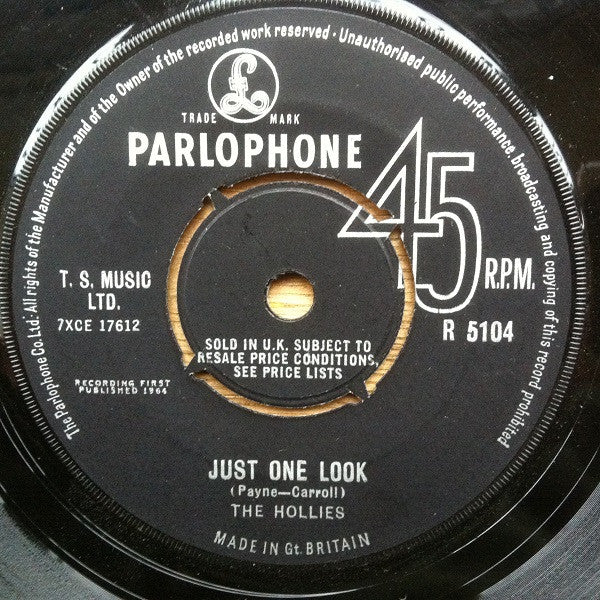 The Hollies : Just One Look (7", Single)