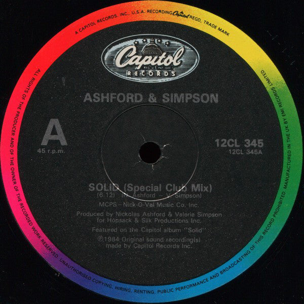 Ashford & Simpson : Solid (Special Club Mix) (12", Single)