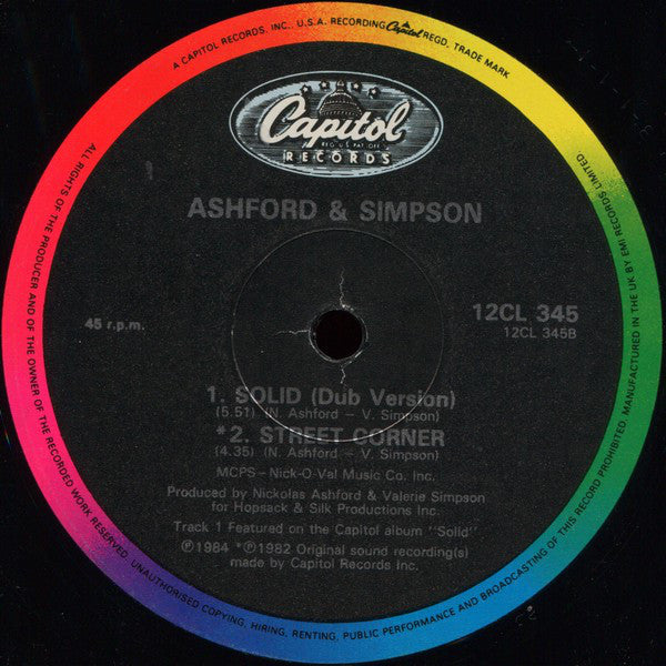 Ashford & Simpson : Solid (Special Club Mix) (12", Single)