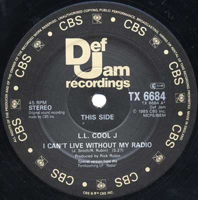 LL Cool J : I Can't Live Without My Radio (12", Single)