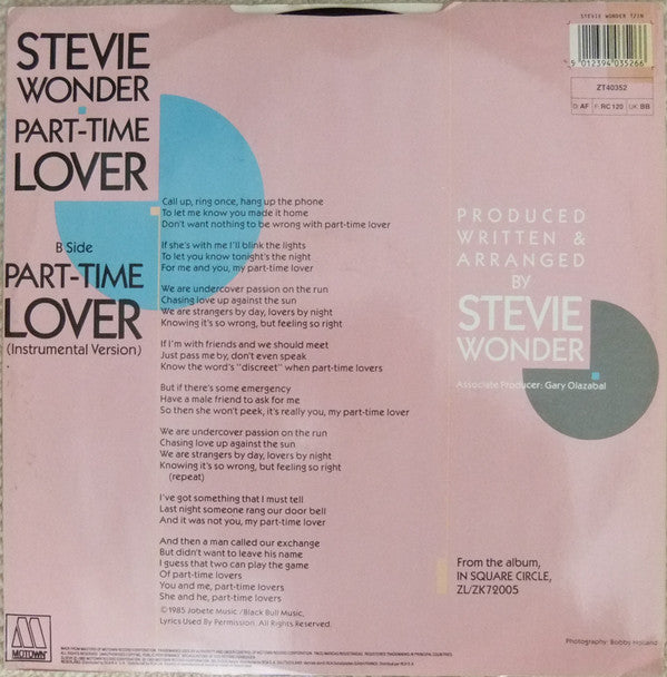 Stevie Wonder : Part-Time Lover (12")