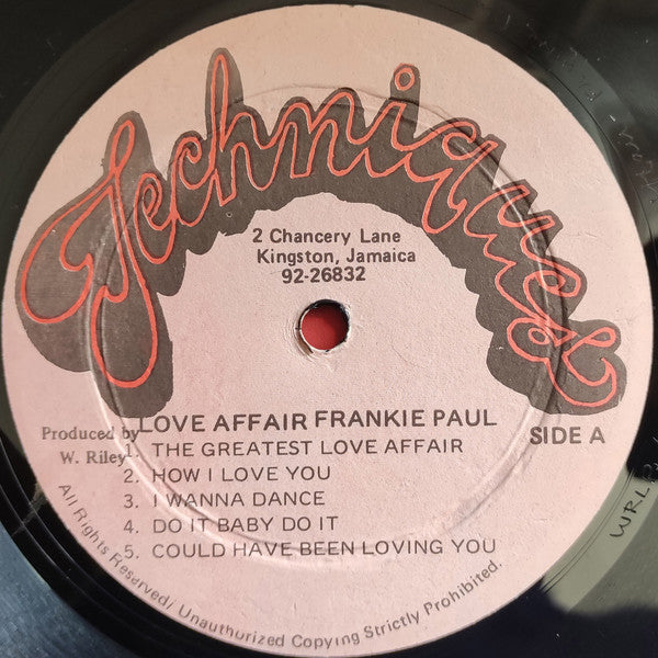 Frankie Paul : Love Affair (LP, Album)