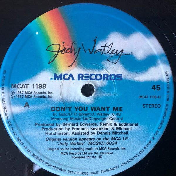 Jody Watley : Don't You Want Me (12")