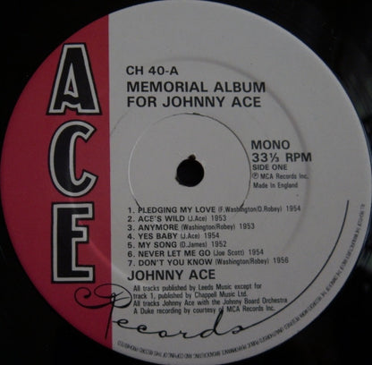 Johnny Ace : Memorial Album For Johnny Ace (LP, Comp, Mono, RE)