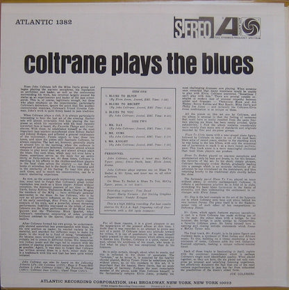 John Coltrane : Coltrane Plays The Blues (LP, Album, RE, PR )