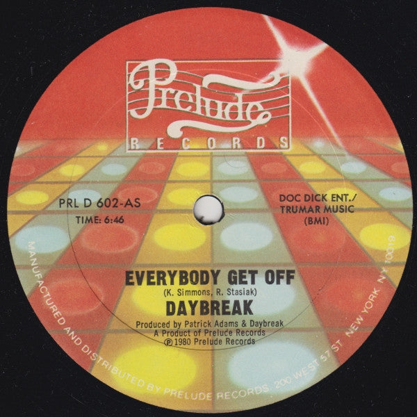 Daybreak : Everybody Get Off (12")